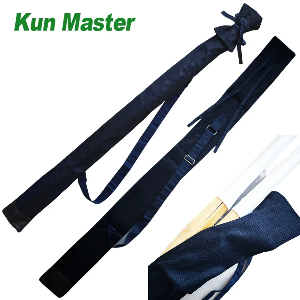 Bolso de cuero de algodón para espada Kendo Aikido Iaido, bolsa de transporte japonesa con correa para sostener 2 espadas, longitud de 138cm, ancho