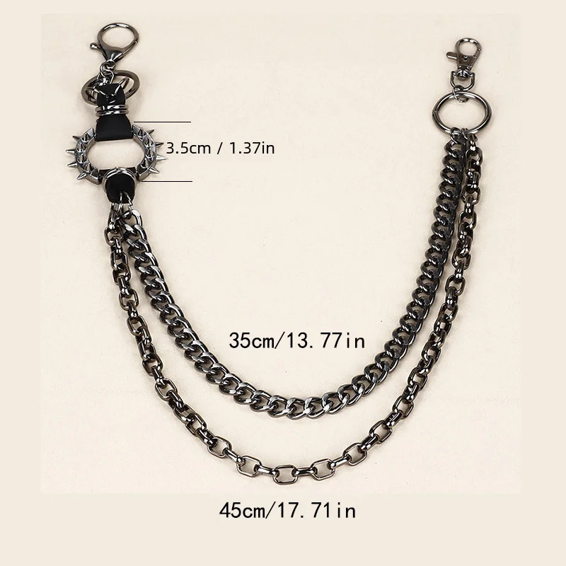 Unique European Style Madman Hunter Exaggerated Pointed Pants Chain Pendant Vintage Cool Metal Punk Rock Hip Hop Waist Chain