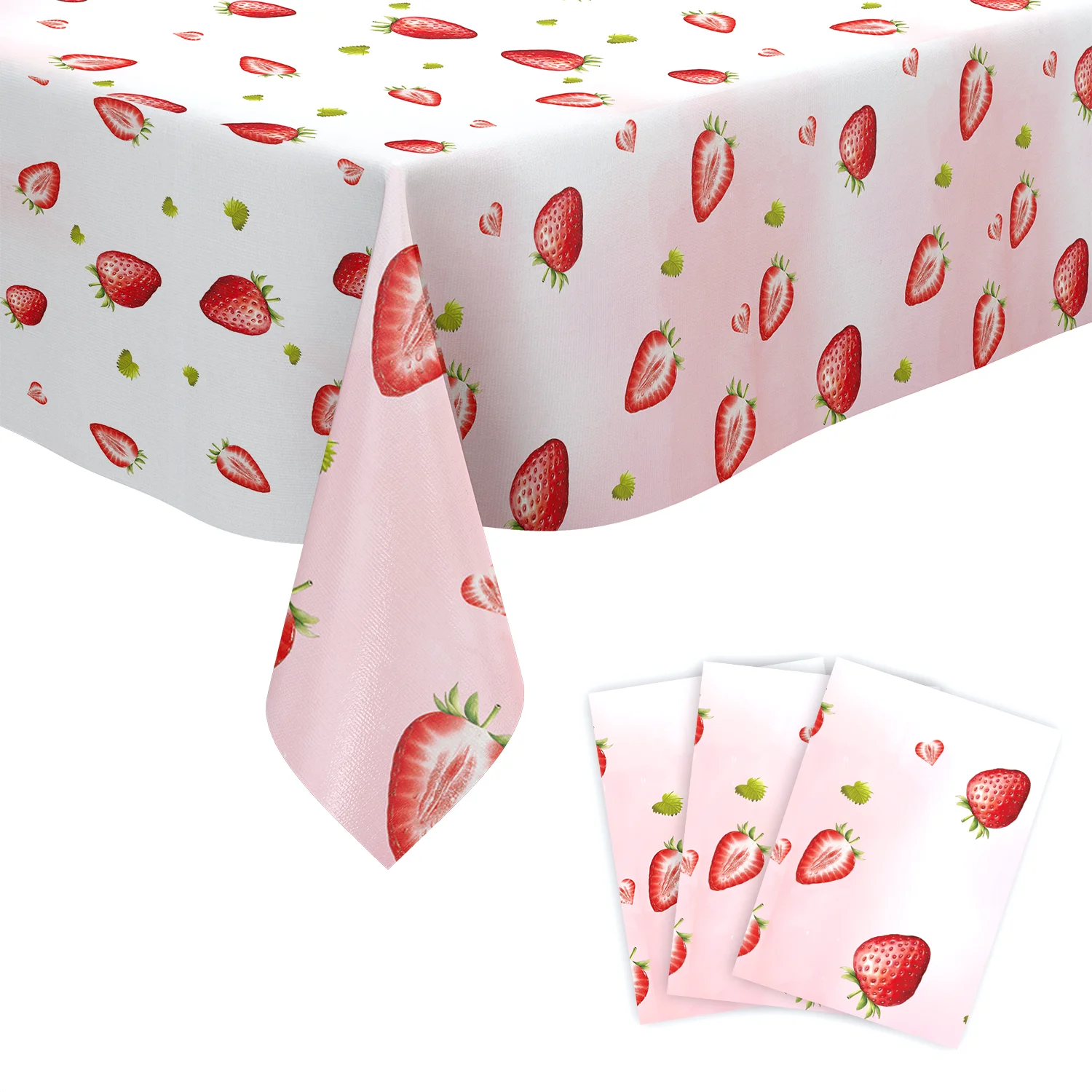 strawberry Theme Birthday Party Decorations Disposable Tableware Set Paper Plates Napkins Cups