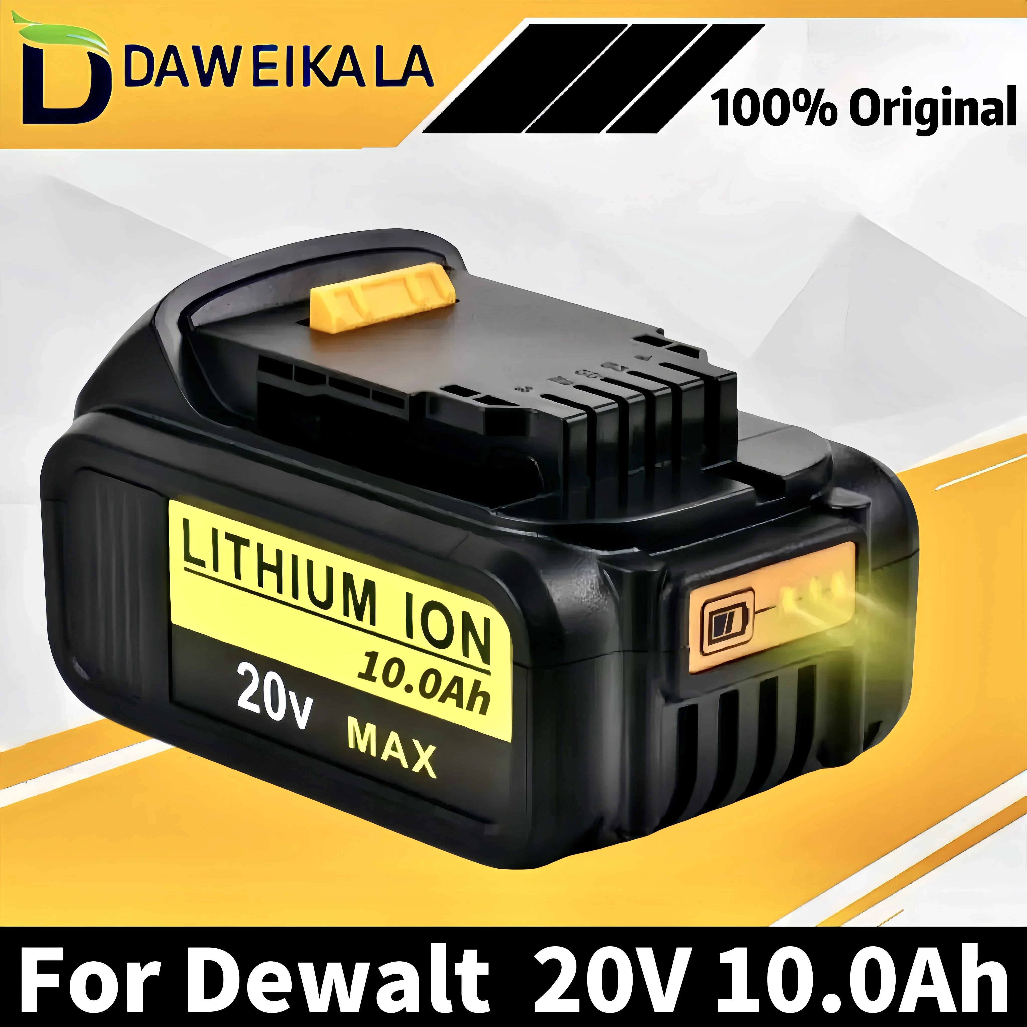 100% New Original for Dewalt Power Tool Battery 10000mAh 20V  DCB206 20V 10.0Ah Battery DCB206 20V Battery DCB205 DCB204-2