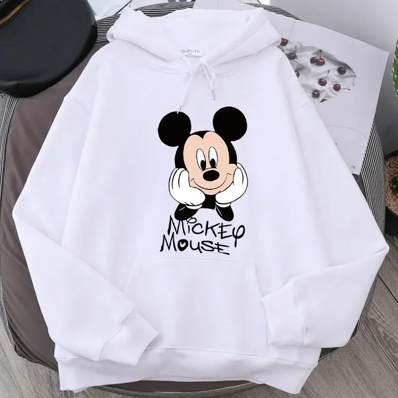 Disney Funny Cartoon Print Hoodie Women Hip Hop Mickey Minnie Mouse Print Autumn and Winter Fashion Harajuku Hoodie Clothing Top