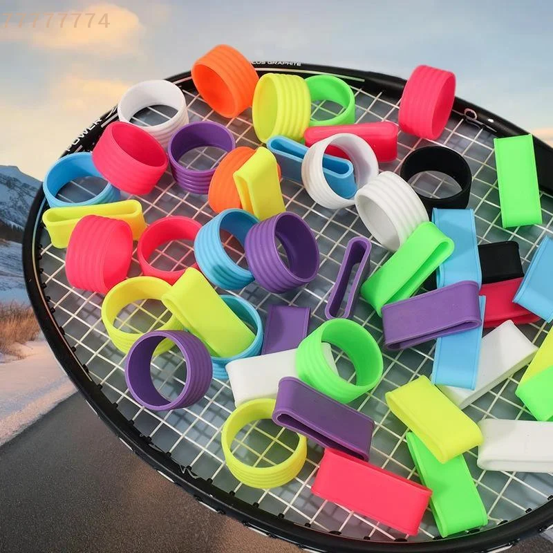 

4 шт./лот, силиконовая теннисная ракетка, кольцо, ручка, резиновая впитывающая пот лента, фиксированная растягивающаяся ручка, аксессуары для тенниса