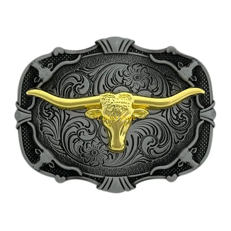 

N58F Ковбойские пряжки для ремней для мужчин и женщин с гравировкой, крутая сменная пряжка (бык)