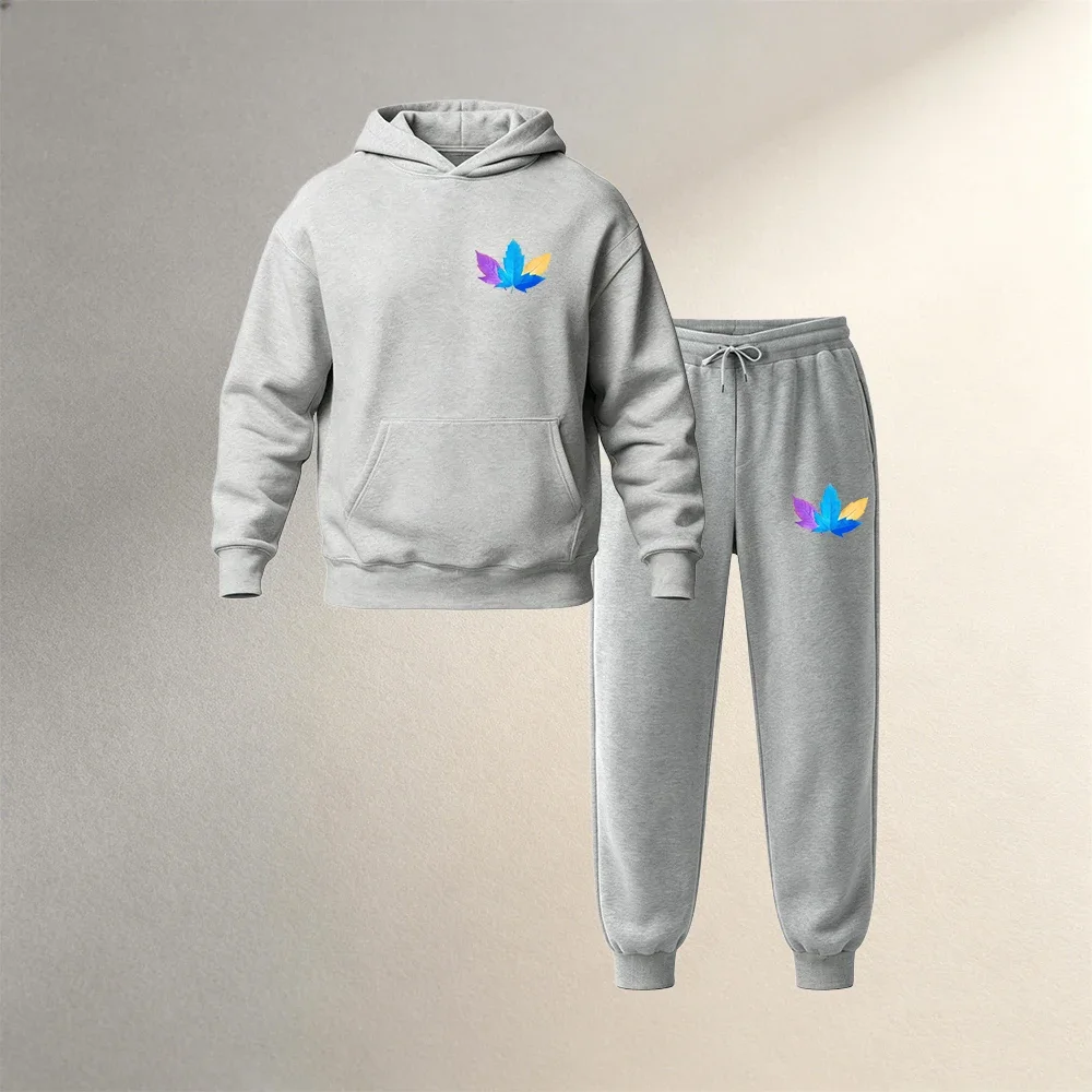 Men Clothing Sets Pullover 2Pcs Autumn Winter Sports Casual Fashion Hoodies Warm Sweatpants Street Fitness Male Suit Outfit Wear view 5