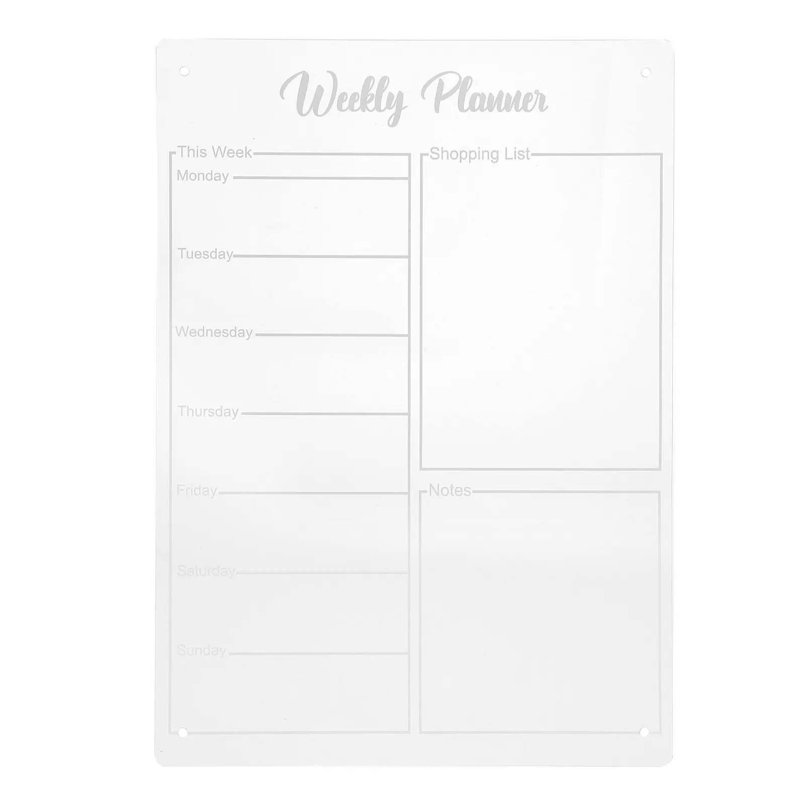

Acrylic Magnetic Dry Erase Weekly Planner Board for Fridge Kitchen Office Home Use to Do List Calendar Schedule Reminder