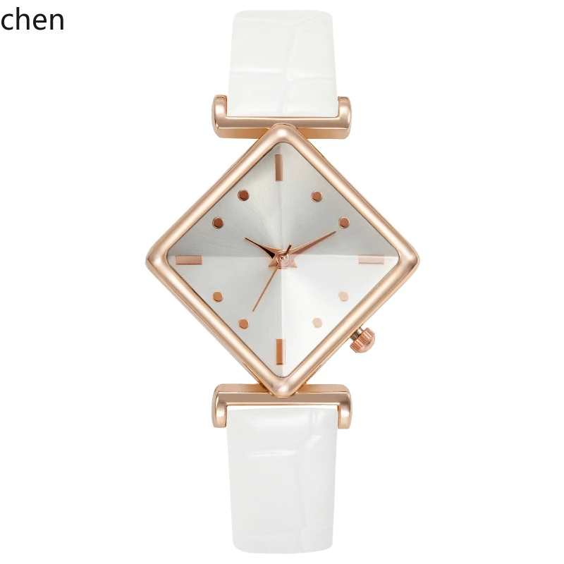 ZK Ladies Casual Watch Summer Niche Rhombus Glass Sugar Cube Temperament Quartz Student Watch