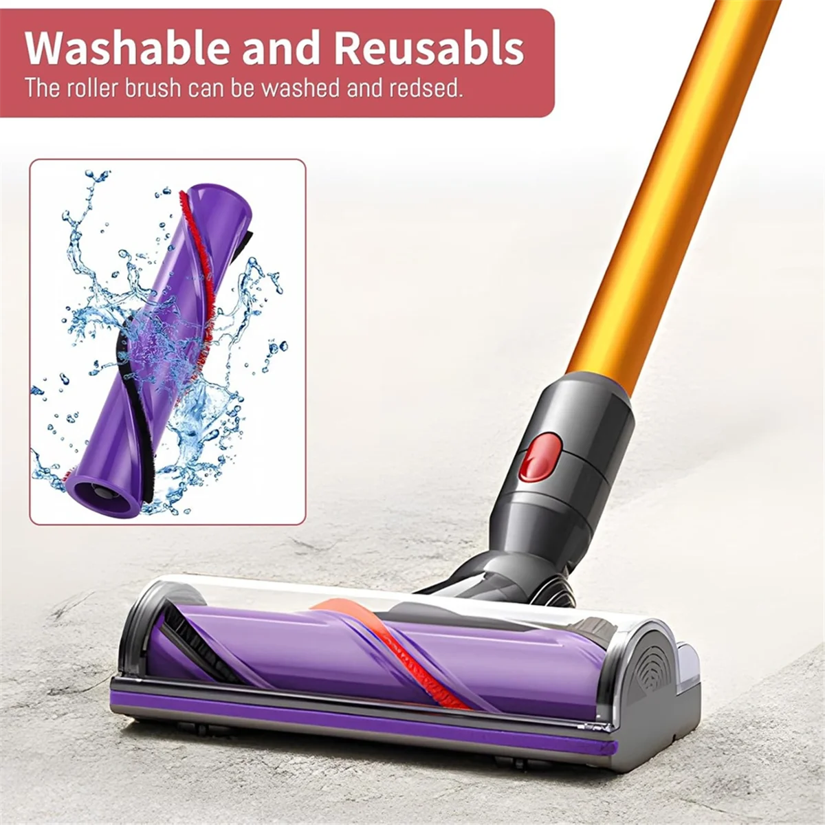 مجموعة فرشاة دوارة للعجلات العلوية لاستبدال أجزاء رأس محرك المكنسة الكهربائية دايسون V10 SV12، لدايسون V10