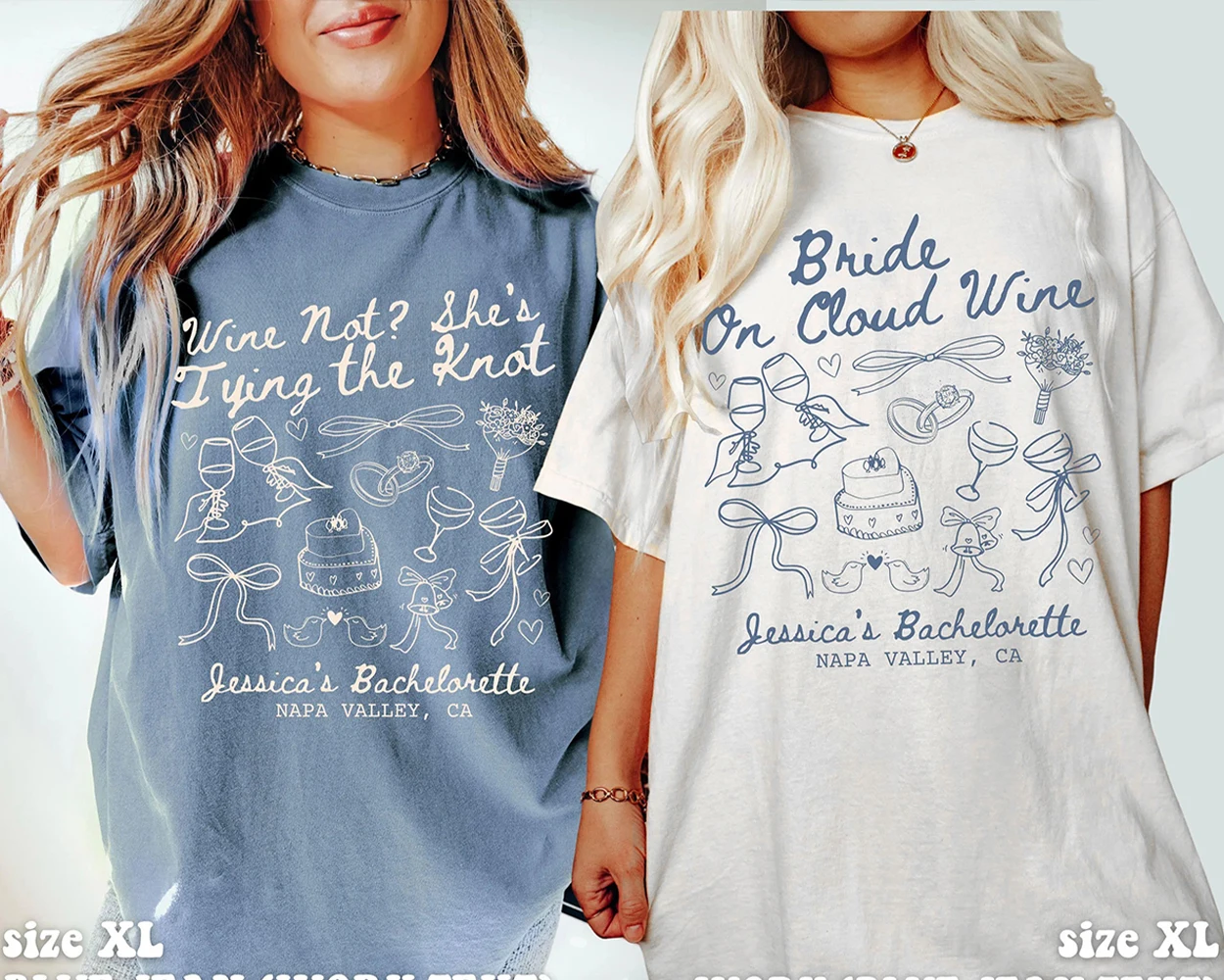 

Wine Bachelorette Party Shirts Custom Bachelorette Party Shirts Bride on Cloud Wine Bridal Party Y2K Top Daily Trendy Streetwear