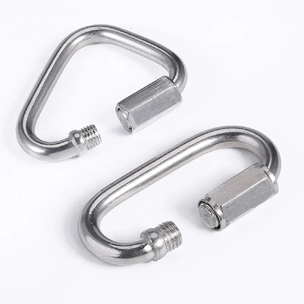 1-2 Pcs 304 Stainless Steel Quick Links M3.5-M12 Lock Rings Camping Hiking Carabiners Heavy Duty Chain Connectors Rustproof Sets
