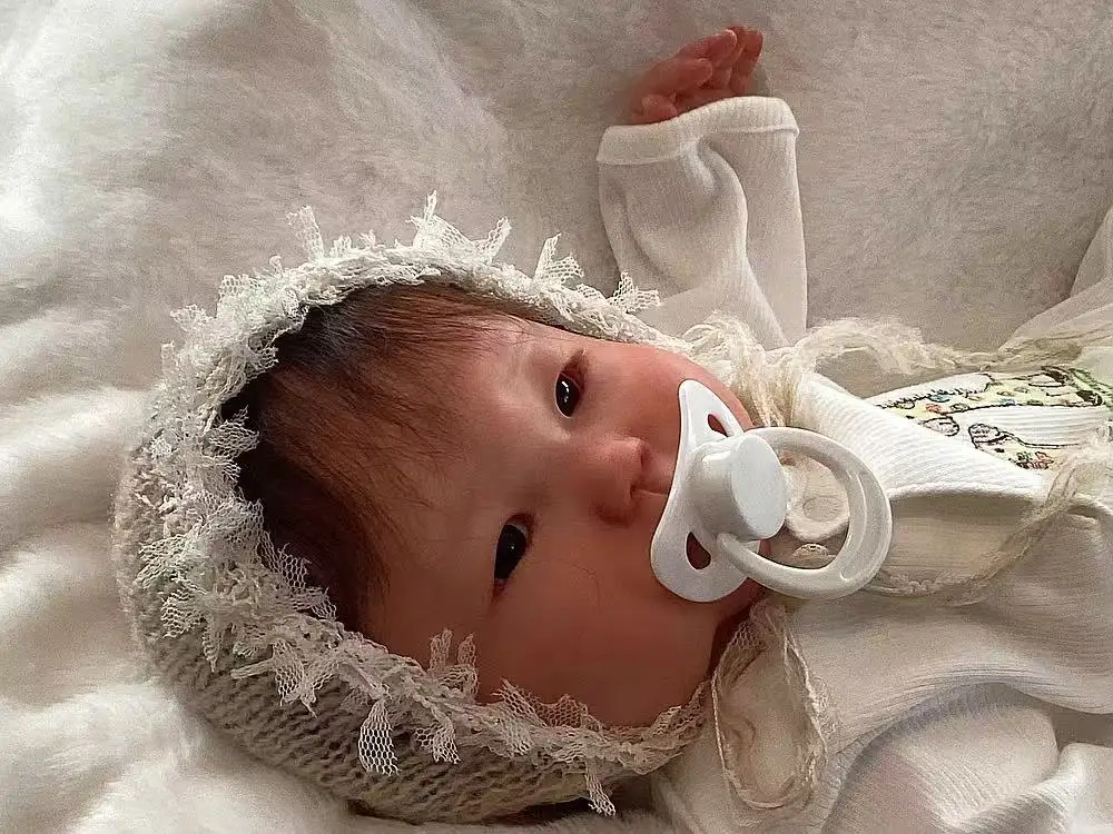 EGO Maßgeschneiderte limitierte 43 cm große Reborn-Baby-Anming mit handgewurzelter, bereits fertiger Puppe mit Kleid