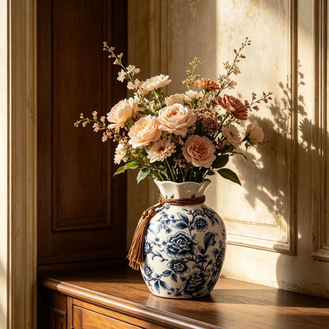 American Ceramic Vase Light Luxury Creative New Chinese Style Living Room Dining Table Desktop Small