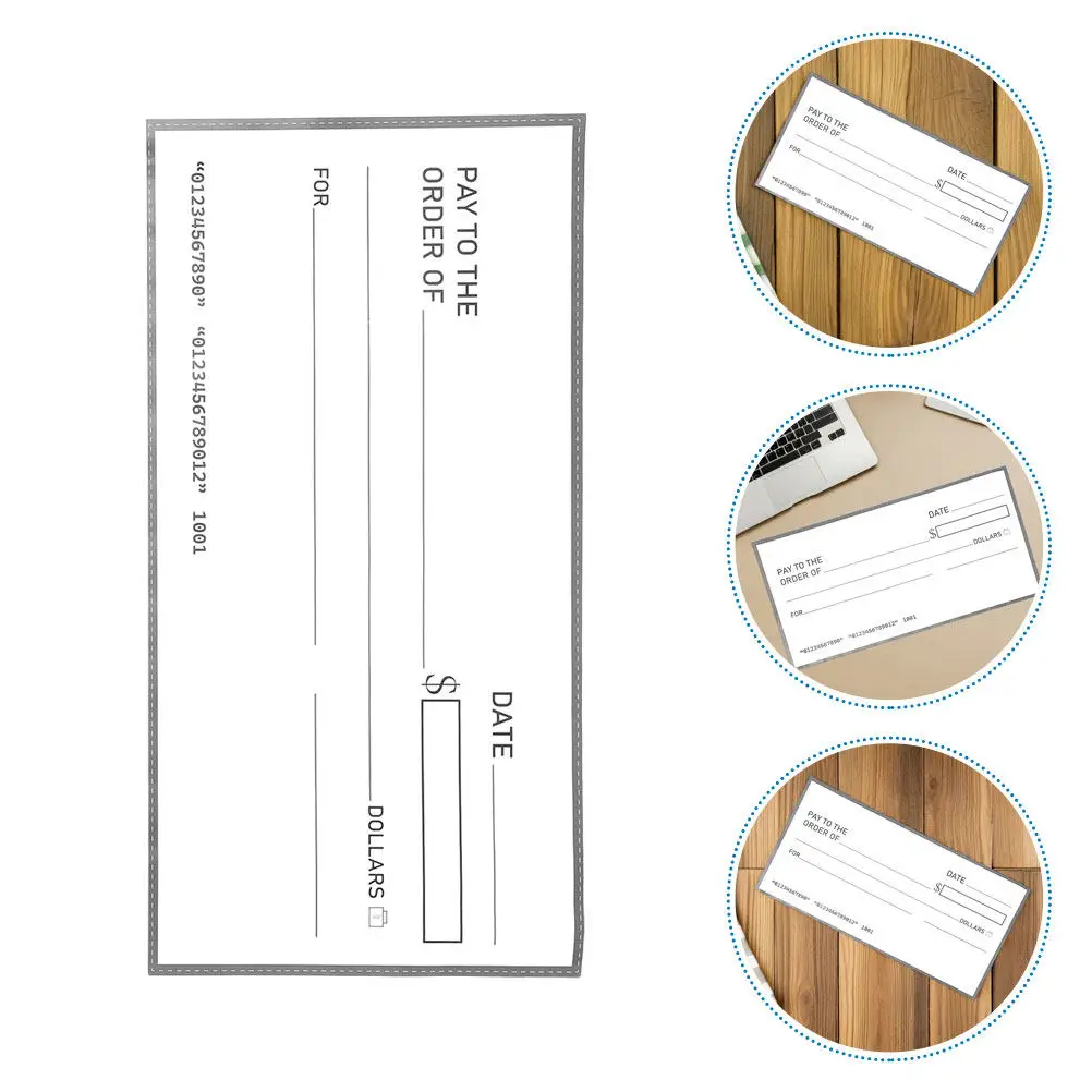 2Pcs Giant Dry Erase Fake Checks Waterproof Reusable Large Fake Check for Presentations Charity Donations Birthday Wedding