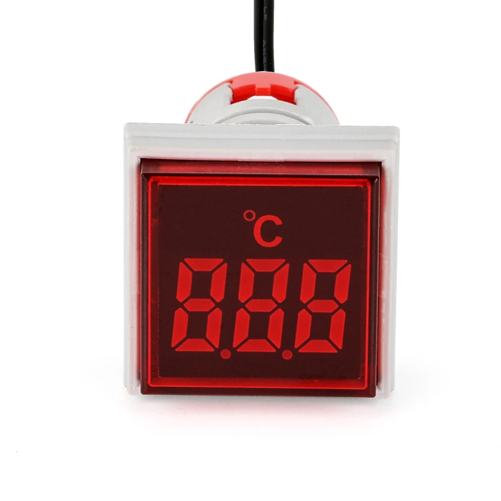 ABILKEEN LED Illuminate Digital Display Signal Indicator Light -20℃~199℃ Square Head Digital Display Thermometer