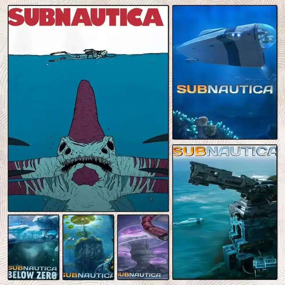 Game S-Subnautica 2 Painting Calligraphy Stylish Wall Art Poster, Bedroom Living Room Home Decor Gift