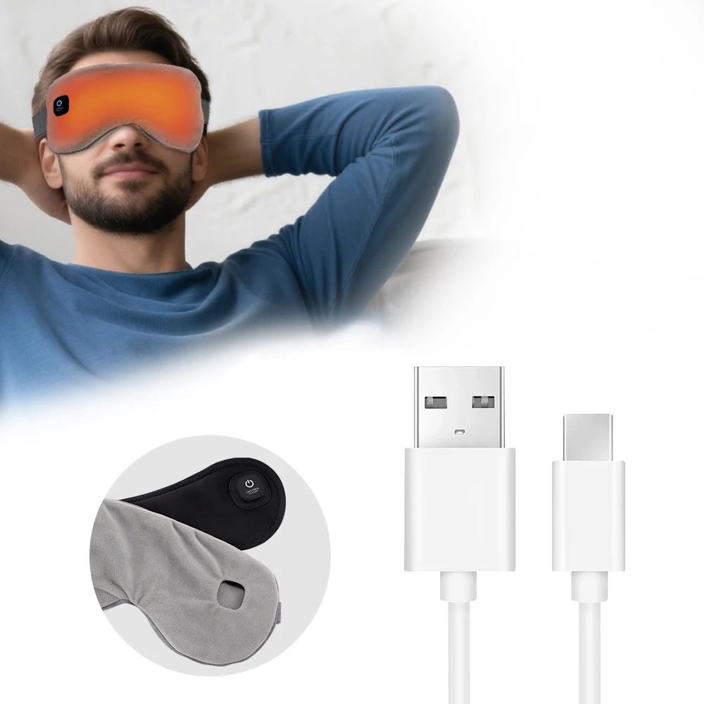 

Electric Steam Heated Eye Mask for Dry Eyes Light Blocking Sleeping Mask Cordless Warm Eye Compress for Eye Relief Eyemask