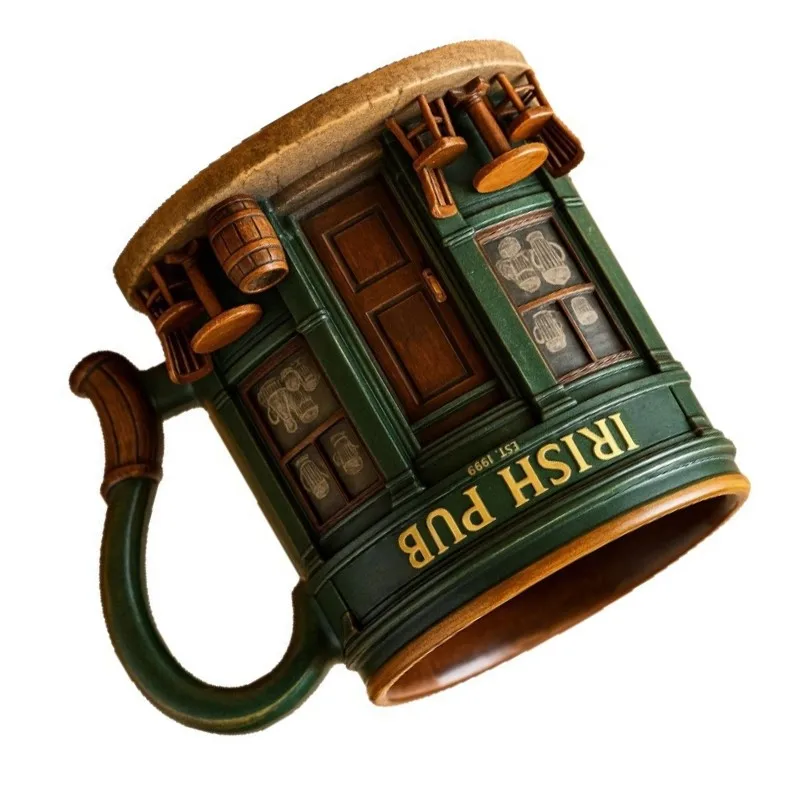 AB34-Irish Pub 3D Resin Mug With Inner Liner - 300Ml, Gift Boxed, Ideal For Various Occasions