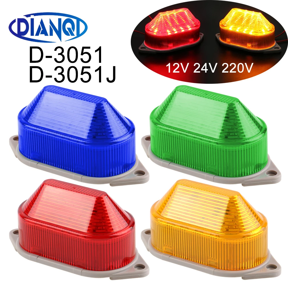 D-3051 Strobe Signal Audible visual Warning Indicator Lamp Mini Flashing Light Security Alarm without Buzzer DC12V24V AC110V220V