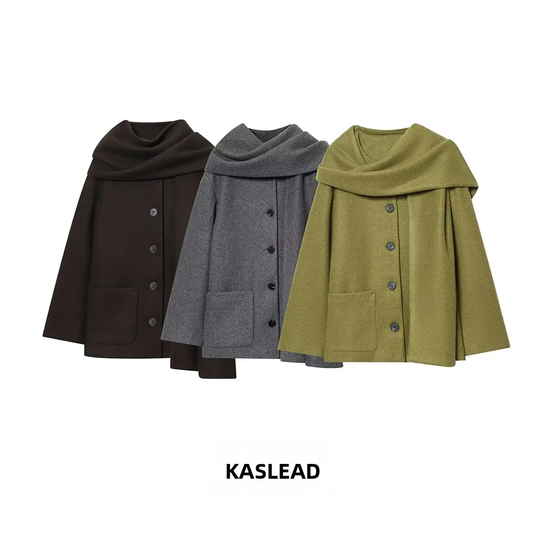 

Faionable Naval Briti Sle Scarf Design Women's ort Coat KASLEAD New Arrival Street Sle Long Sve Polyester Fiber