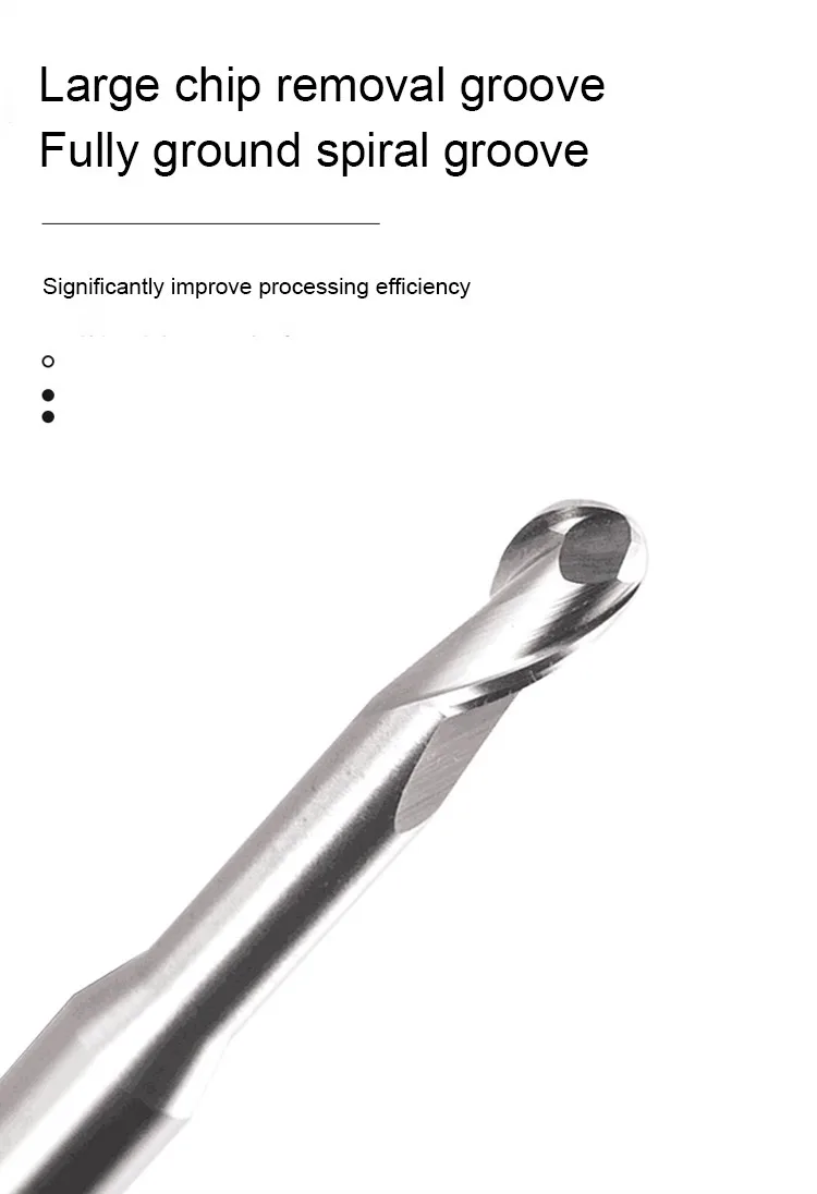 SHAZAM Stahl-Hartmetall-Schaftfräser HRC55/60 mit 2 Schneiden für Aluminium-CNC-Mechanische Bearbeitung, Tiefnutfräser – Detail 2