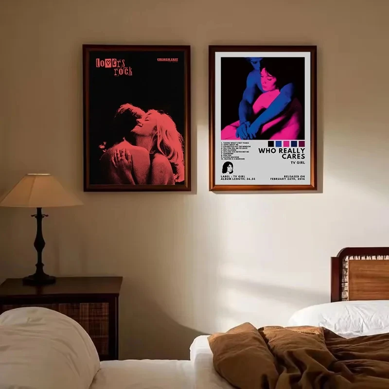 Indie Band TV Girl Aesthetic Retro Canvas Poster HD Printed Romantic Kiss Pop Music Wall Art Pictures Home Bedroom Decor