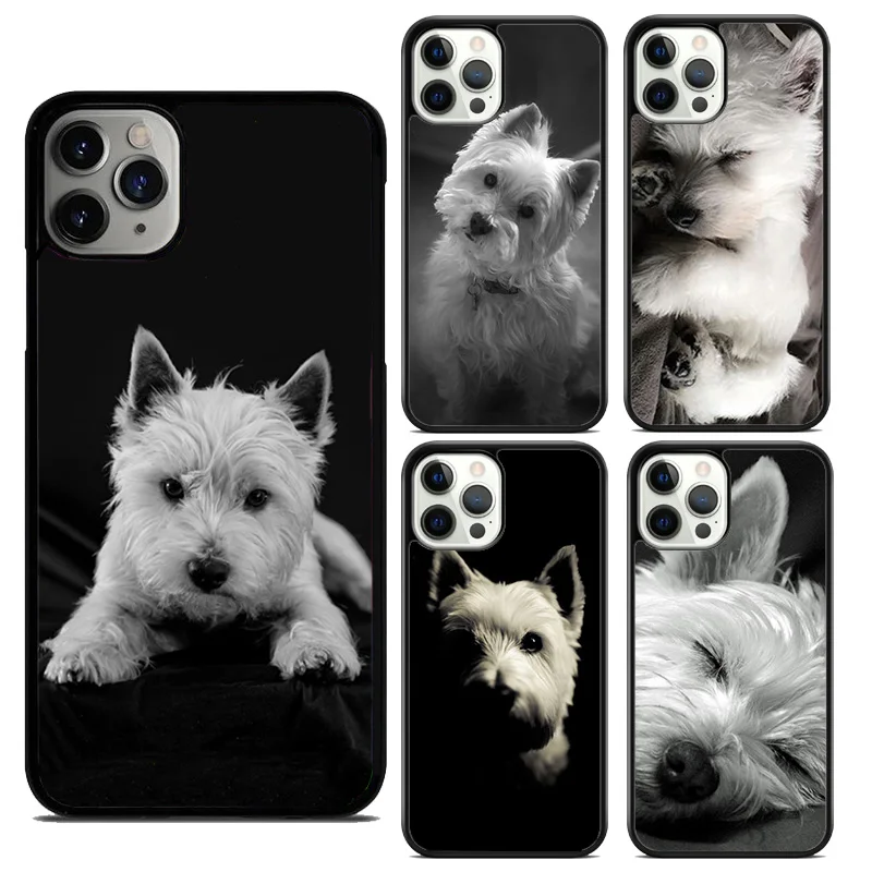 Cartoon Westie Dog Phone Case for iPhone 15 16 SE2020 11 12 13 14 Pro Max mini 6 7 8 Plus coque Fundas Shell