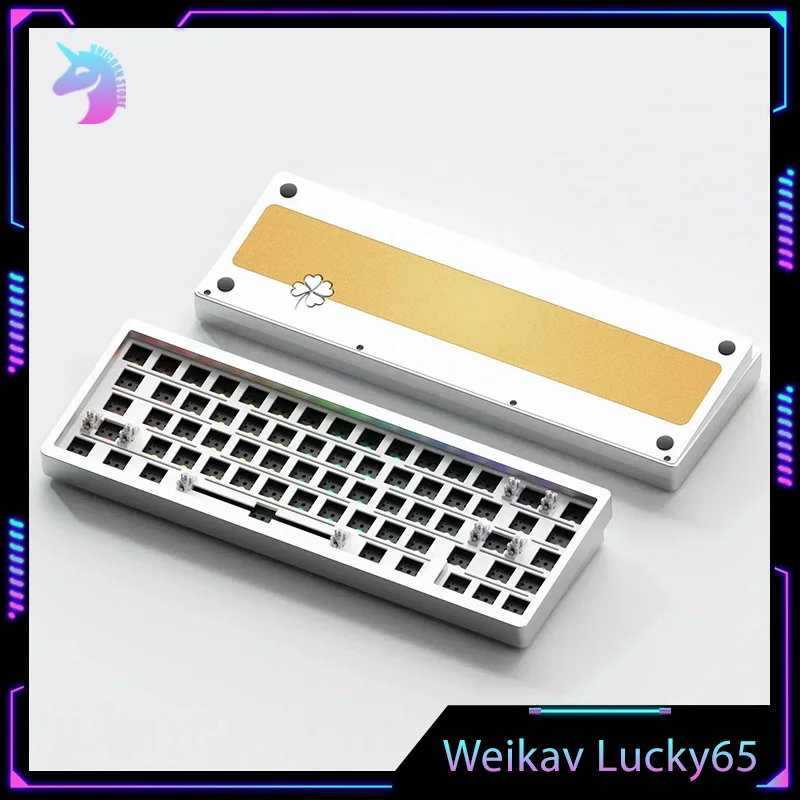 New Weikav Lucky65 Mechanical Keyboard Kit 3mode Bluetooth Wireless Keyboard Gasket Structure Gamer Rgb Backlit Gaming Keyboard