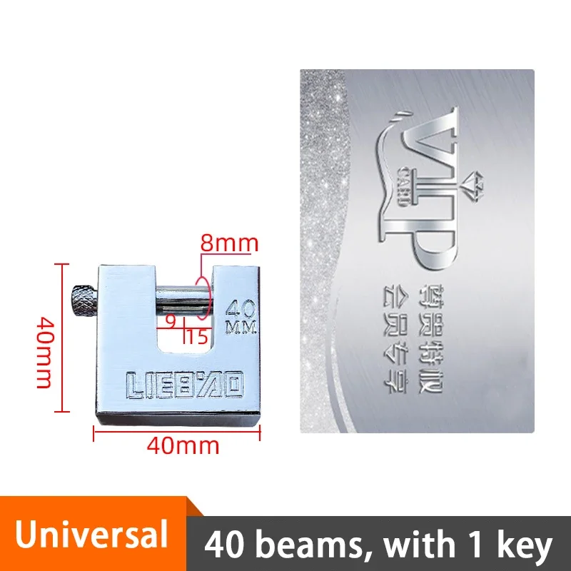 Keyed Padlock Waterproof Anti-theft Safe Stainless Steel Rectangular Lock 40mm/50mm/60mm/70mm Padlock Unlocked Head Window Lock