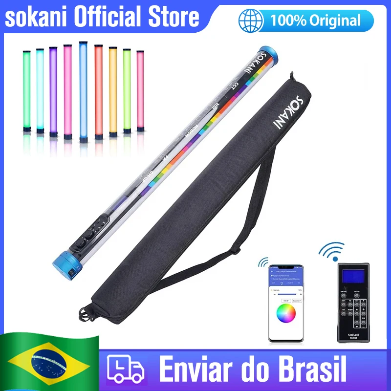 DO Brazil) Sokani X25 RGB LED Video Light Lamp Handheld Light Stick Lighting for TikTok YouTube Live Streaming Studio