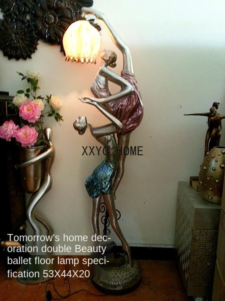 Customized Ballet Women's Floor Lamp Hotel Villa Club Sample Room Large Sculpture Floor Crafts Decoration Ornaments