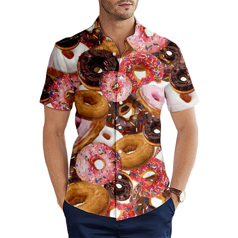 Nieuw Ijs Heren Casual Shirt Hawaiiaans Shirt Heren Zomer Grappig 3d Print Korte Mouwen Voor Heren Kleding Ademende Shirts