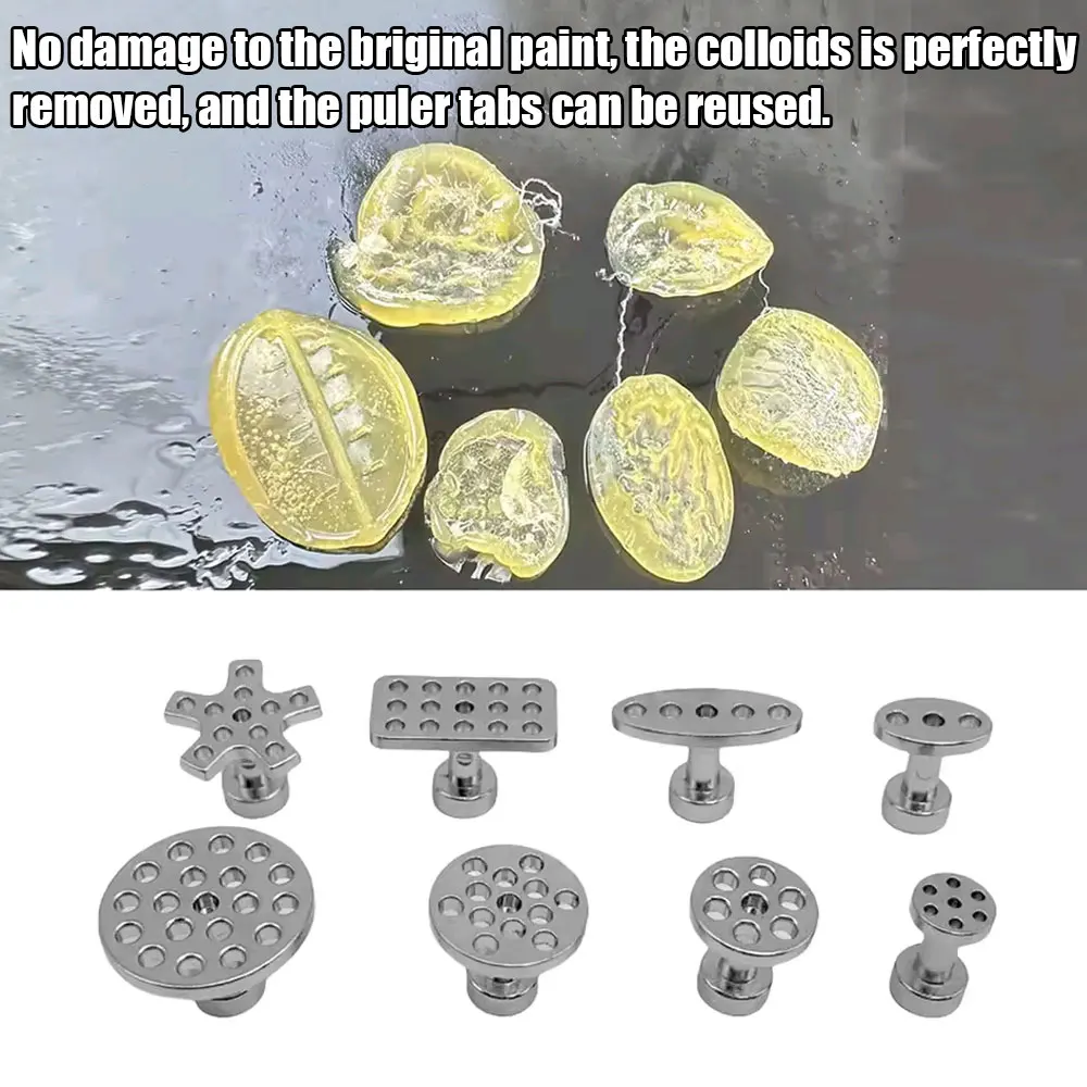 

8x универсальный набор инструментов для ремонта присоски кузова автомобиля, алюминиевый съемник для удаления вмятин, безкрасочная ручка, набор клеевых вмятин, аксессуары