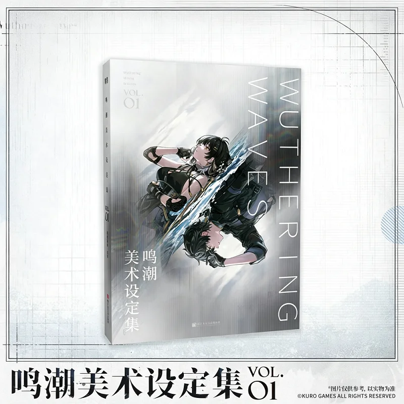 Wuthering Waves Official Artbook Vol.01 Game Art Setting Collection Book With Acrylic Stand, Badges, Bookmark & Postcard Set