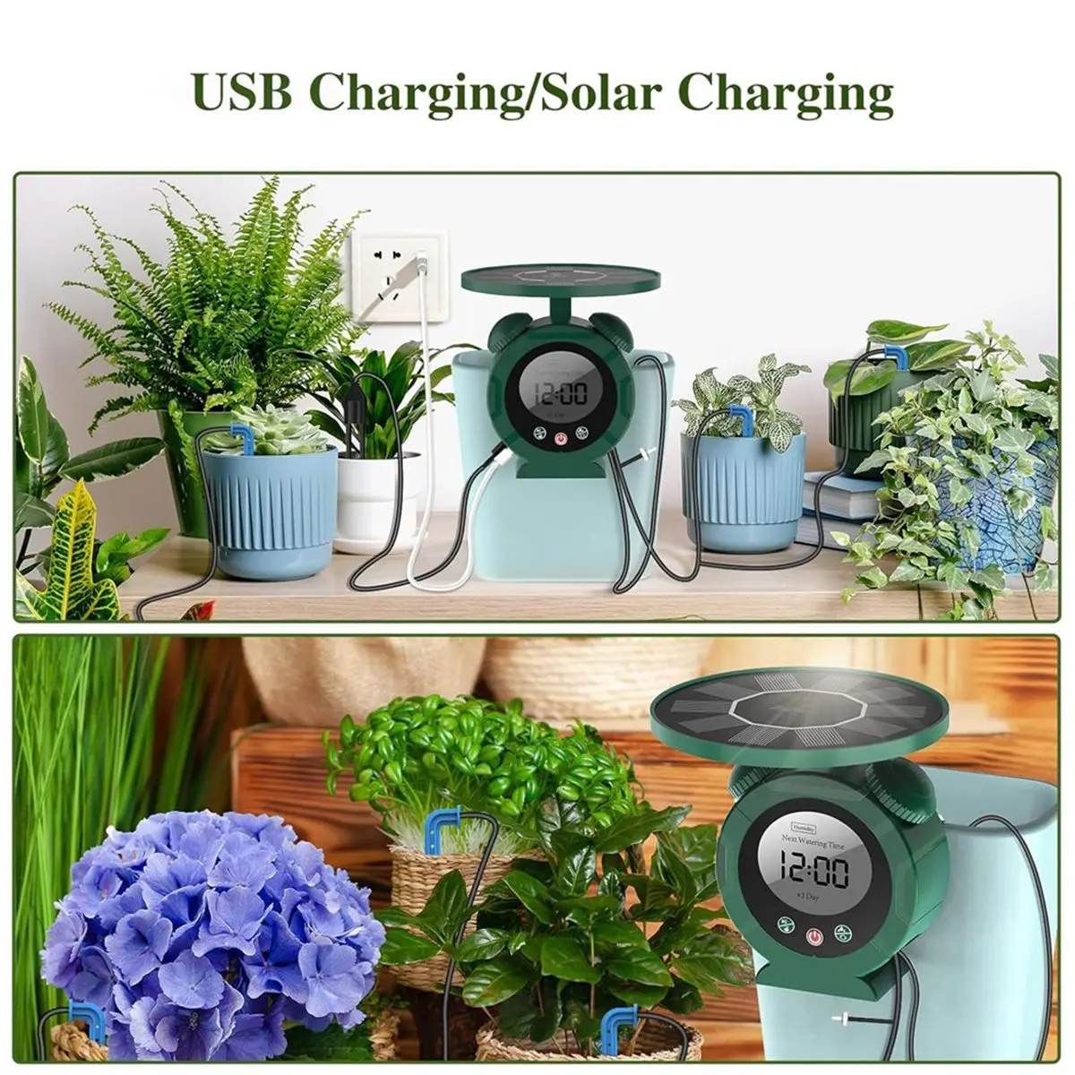 Solar Automatic Drip Irrigation System Kit for Garden Outdoor/Indoor Garden System Smart Water Soil Humidity Detection