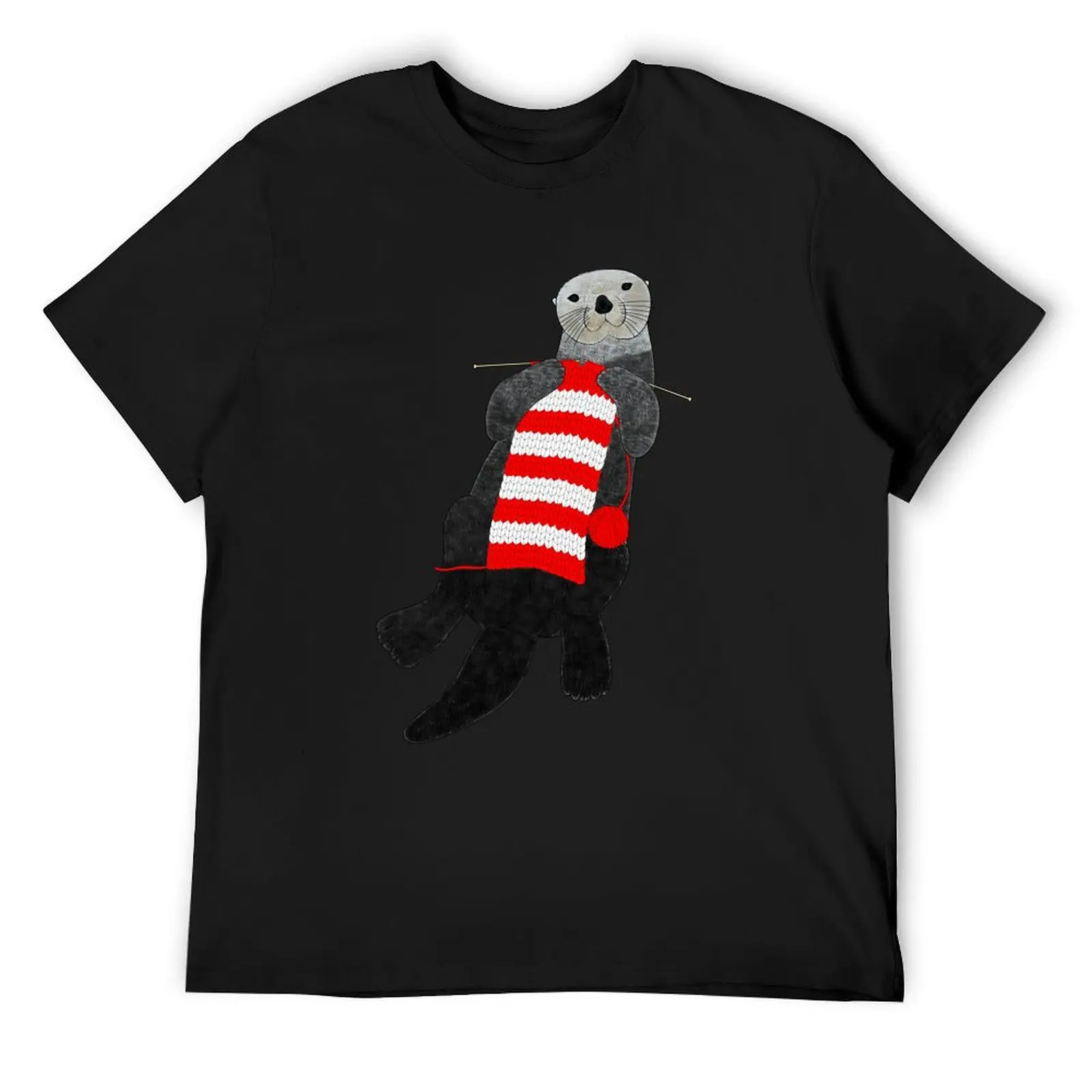 

Knitting sea otter T-Shirt anime shirt cheap stuff funny gifts mens graphic t-shirts