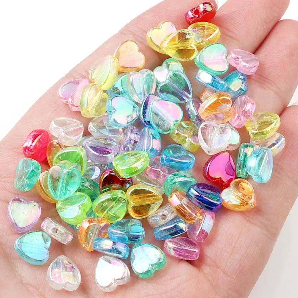 Acrylic Pony Beads Shiny Beads for Jewelry Making Vibrant Heart Star Acrylic Beads Diy Jewelry Making with Fade-resistant