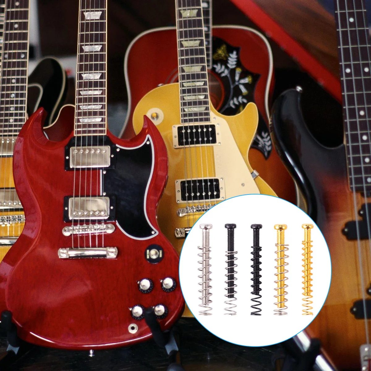 

25 Pcs Pickup Adjustment Screw Dual Coil Adjusting Height Spring for Guitar Frame