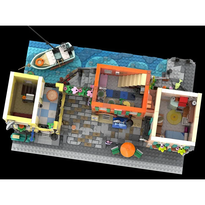 مدينة شارع عرض نموذج Moc قوالب بناء وحدات الإيطالية مربع نموذج التكنولوجيا كتل عيد الميلاد لتقوم بها بنفسك لعبة هدايا البناء #6