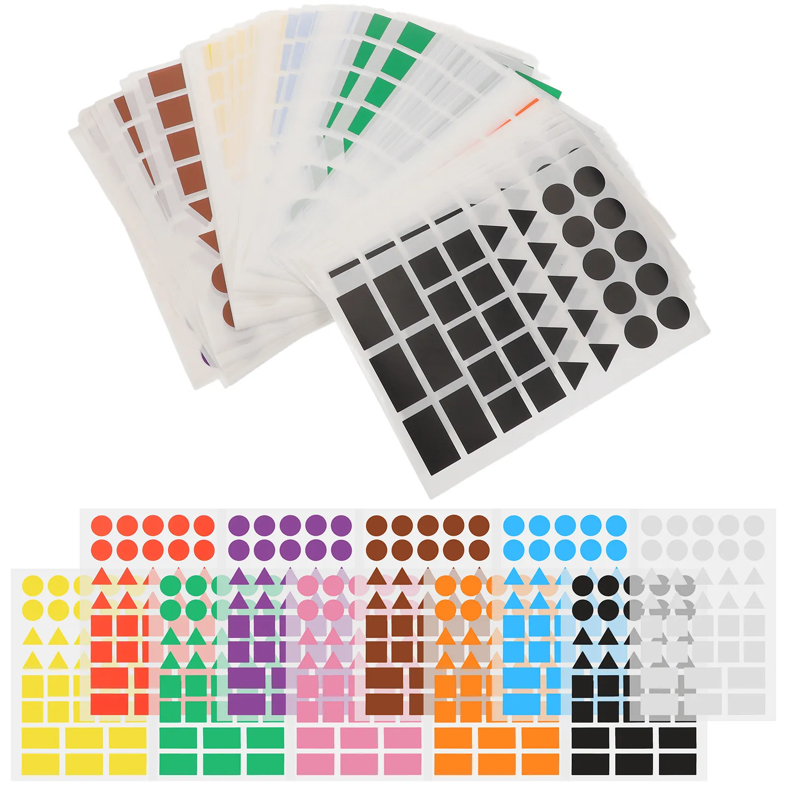 100Sheets Writable Label Stickers Self-Adhesive Colored Round Shape Stickers for File Labels Book Marking Classification Index