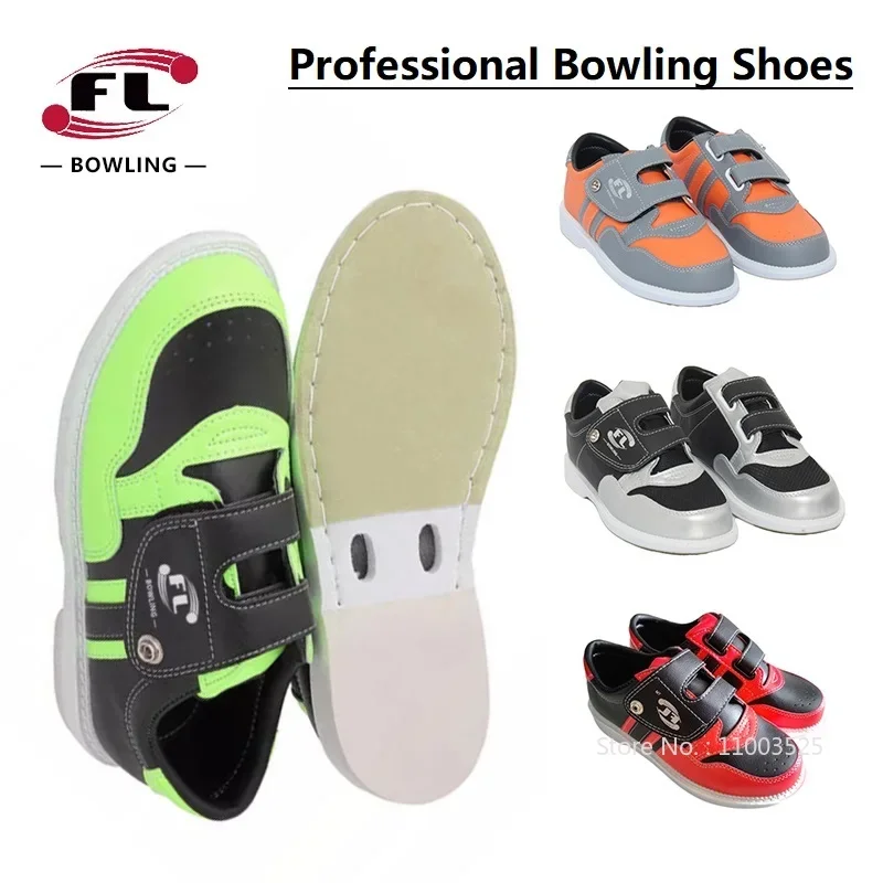 Large Size 34-48  Bowling Shoes for Men Women Professional Sneakers Couple Models Breathable Leather Bowling Shoes Fitness