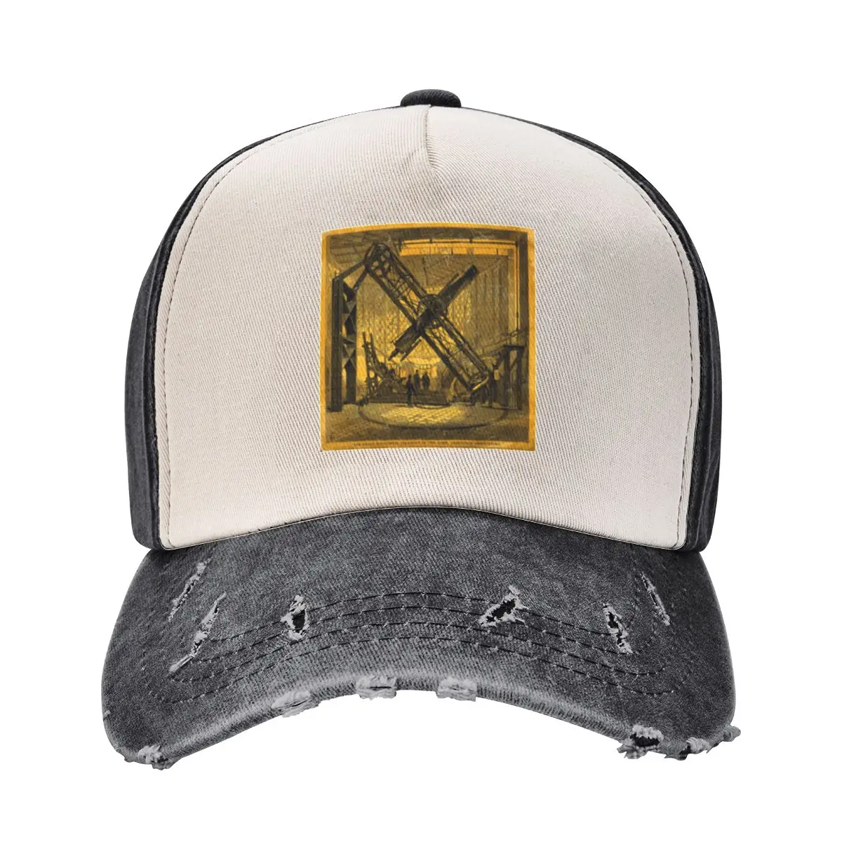 Antique Astronomy: engraving of telescope at Greenwich Observatory Baseball Cap Snap Back Hat Custom Cap Mens Women's