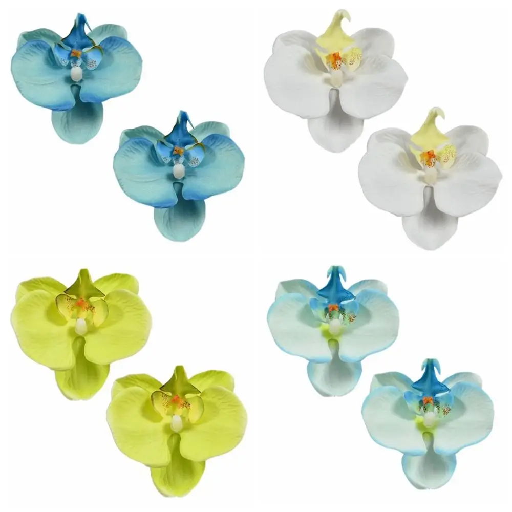 2 pçs estilo coreano borboleta orquídea flor artificial scrapbooking diy borboleta artificial orquídea artesanal 8.5cm