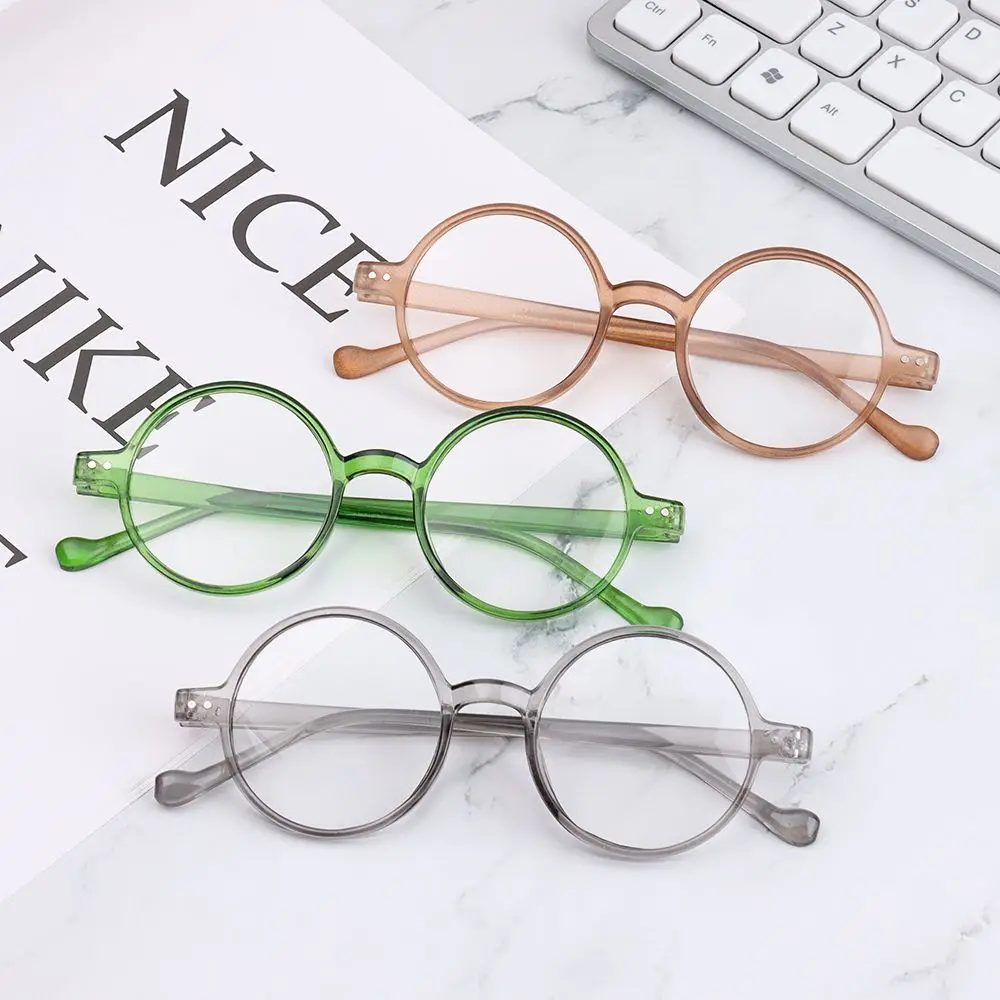 Fashion Portable Round Frame Anti-UV Blue Rays Reading Glasses Presbyopia Eyeglasses Far Sight Eyewear