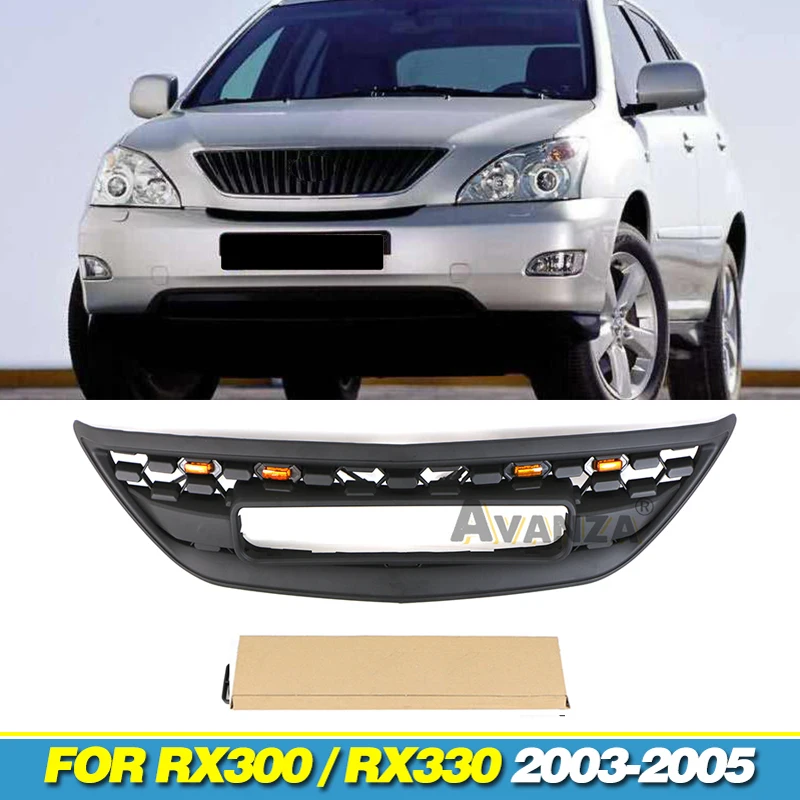 Front Grille With Light  Fits For LEXUS RX300/RX350 2003 2004 2005 Racing Grill