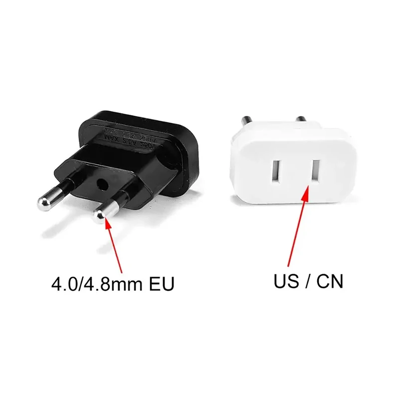 4.0 4.8mm Adapter ue Adapter Adapter podróżny American chiny do EU wtyczka wtyczka Euro Adapter elektryczny gniazdka gniazdo elektryczne