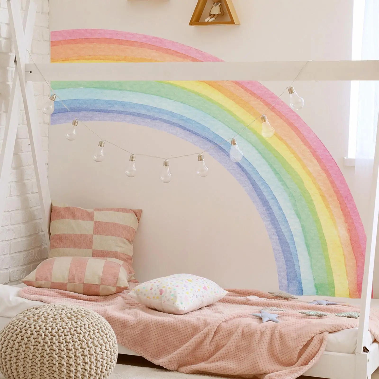 

Large Rainbow Wall Stickers for Kids Room Decoration Self-adhesive Wallpaper