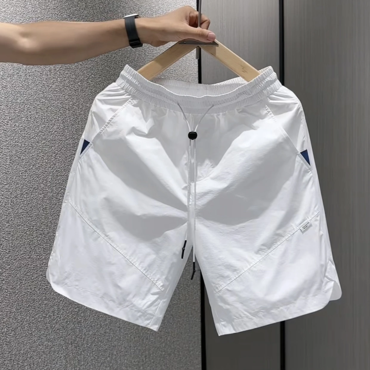 Qui Dry Breathable Me Sports orts Men's Summer 2025 New Sle Four-Quarter Loose Beach Casual Five-Quarter Length