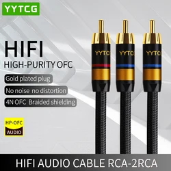 YYTCG 1RCA do 2RCA kabel połączeniowy RCA przejście ze złącza męskiego na podwójne RCA męski kabel Audio do wzmacniacza DVD odtwarzacz multimedialny MP3 / MP4