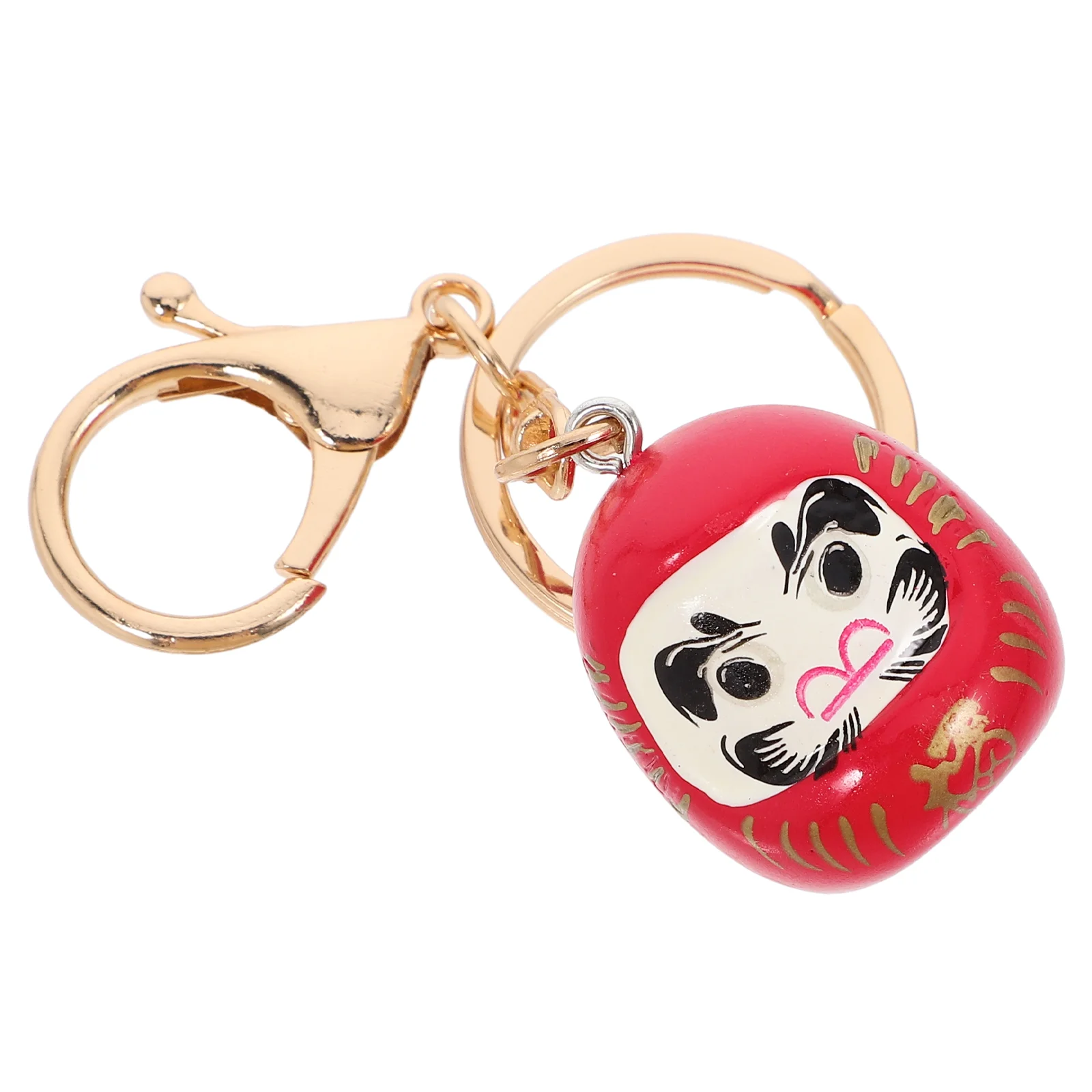 Dharma Key Chain Daruma Keychain for Handbag Metal Keyring Wristlet Phone Clear Case Decor Carryon Gift Bracelet Purse