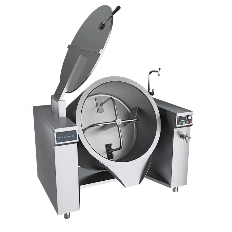 300L Commercial Induction Tilting Cooking Pot with Scraper Energy-saving Jacketed Mixer for Sauce Soup & Industrial Kitchens