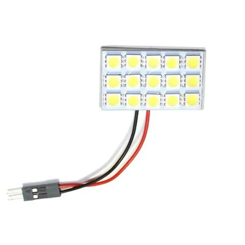 Juego de 10 Lámparas LED SMD 5050 de 15 LED para Panel de Coche, Lámpara de Lectura, Lámpara de Techo Interior, Bombilla de Techo, Adaptador BA9S T10 C5W, Base Festoon